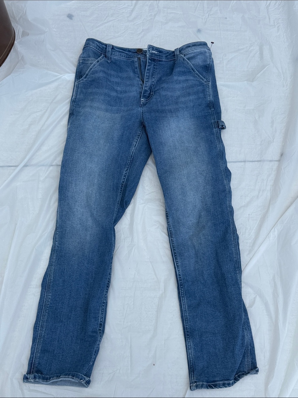Straight-Leg Women's Blue Denim Jeans